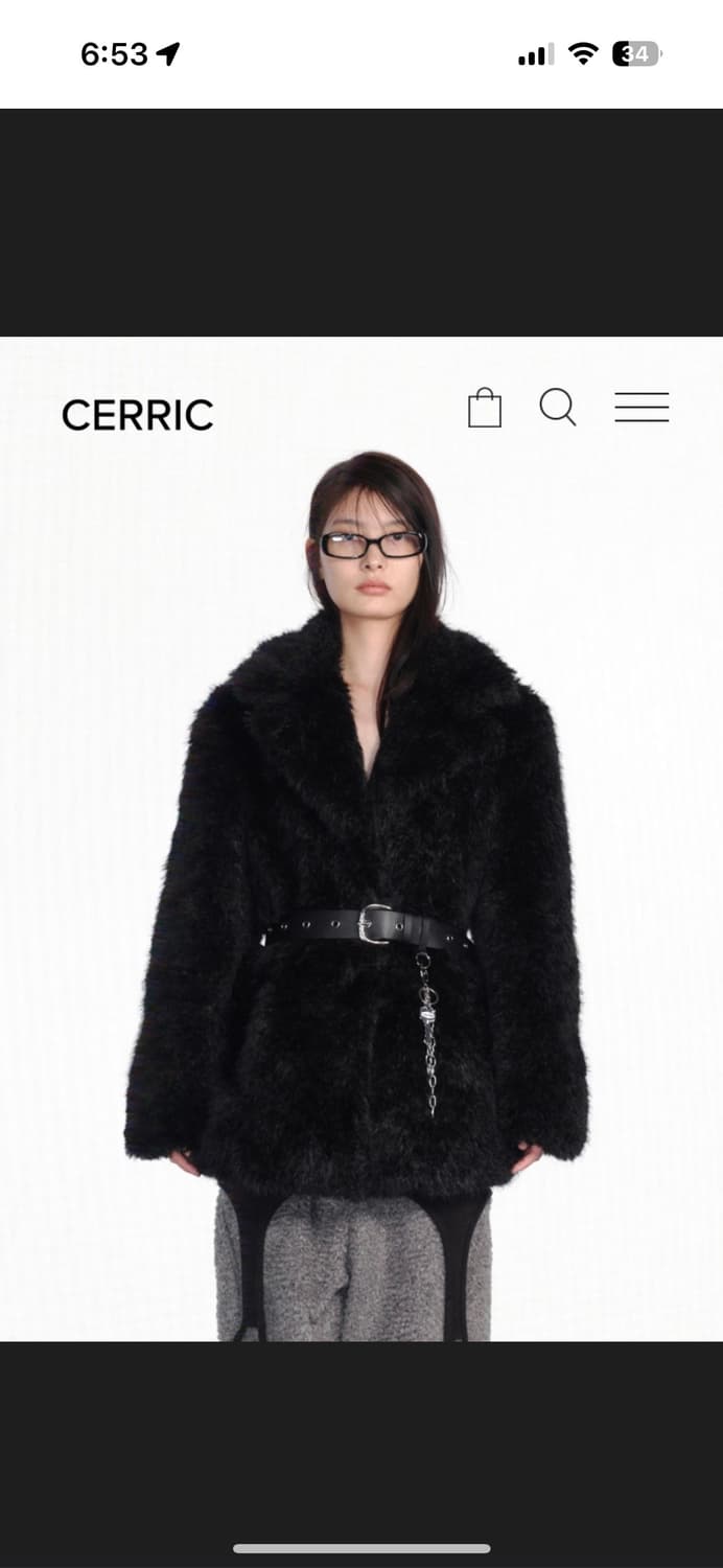 세릭 BIG COLLAR FUR JACKET  BLACK 상품이미지1