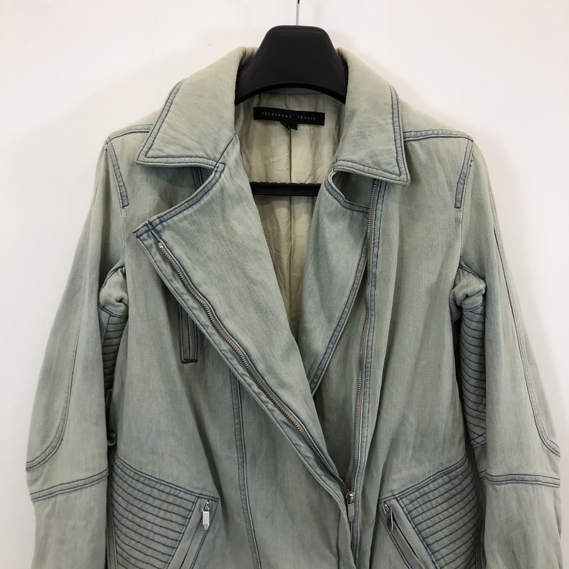 theory 띠어리 USA 워싱 데님 바이커자켓 S 상품이미지3
