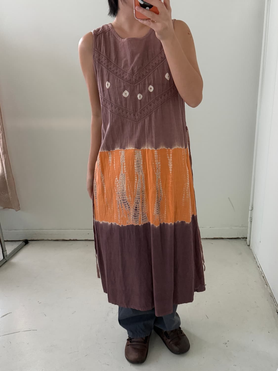 일본빈티지 하구미 나염 민소매원피스 상품이미지1