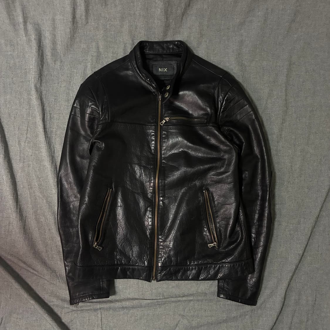 vintage black leather jacket 상품이미지5