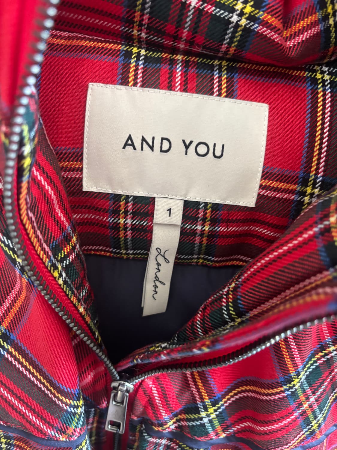 앤유(AND YOU) 타탄체크 패딩 상품이미지2