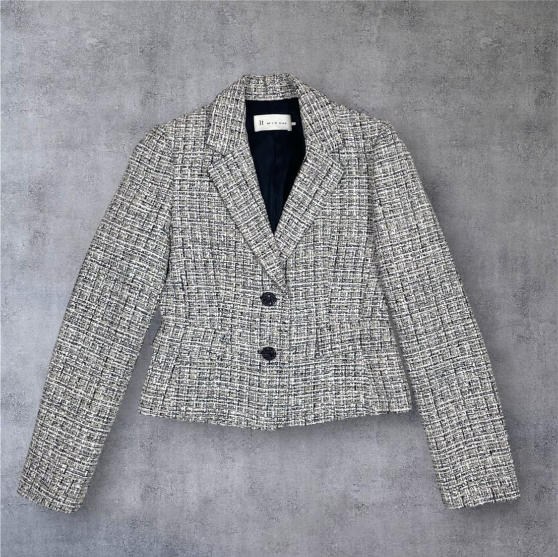 잇미샤 it MICHAA 네이비 트위드 셋업 투피스 자켓 미니스커트 상품이미지2