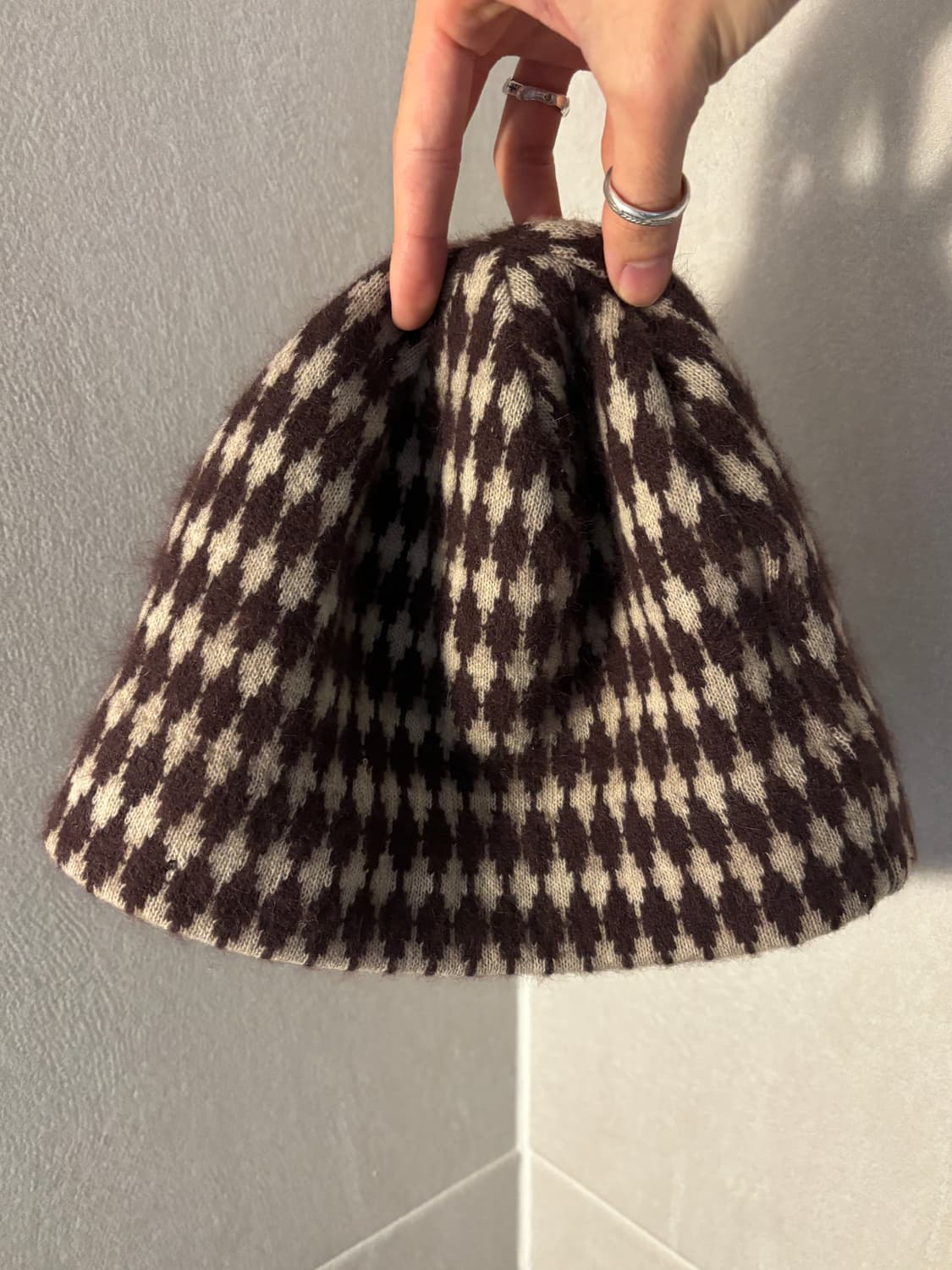 Ca4la 앙고라 체크 비니 상품이미지2