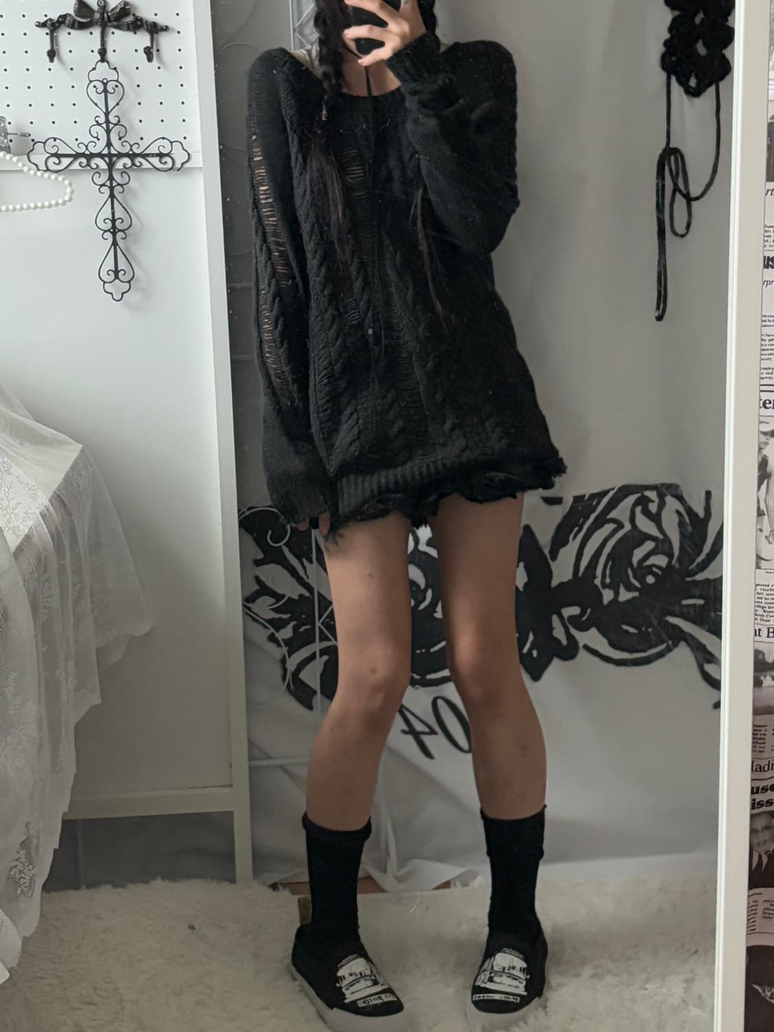 • dark gray damage knitwear 상품이미지3