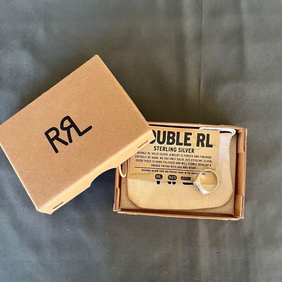 (m) 더블알엘 rrl 실버 스털링 로고 반지 상품이미지2