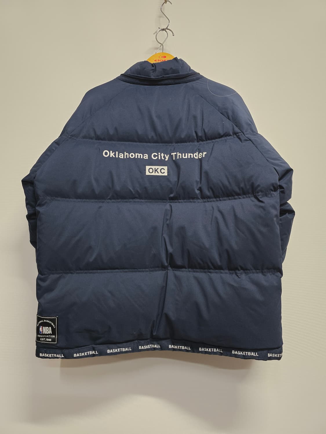 NBA 네이비 안감체크배색 다운패딩 점퍼 상품이미지4