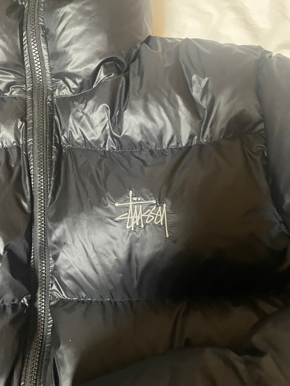 스투시 다운 패딩 마이크로 립스탑 블랙 XL 상품이미지4