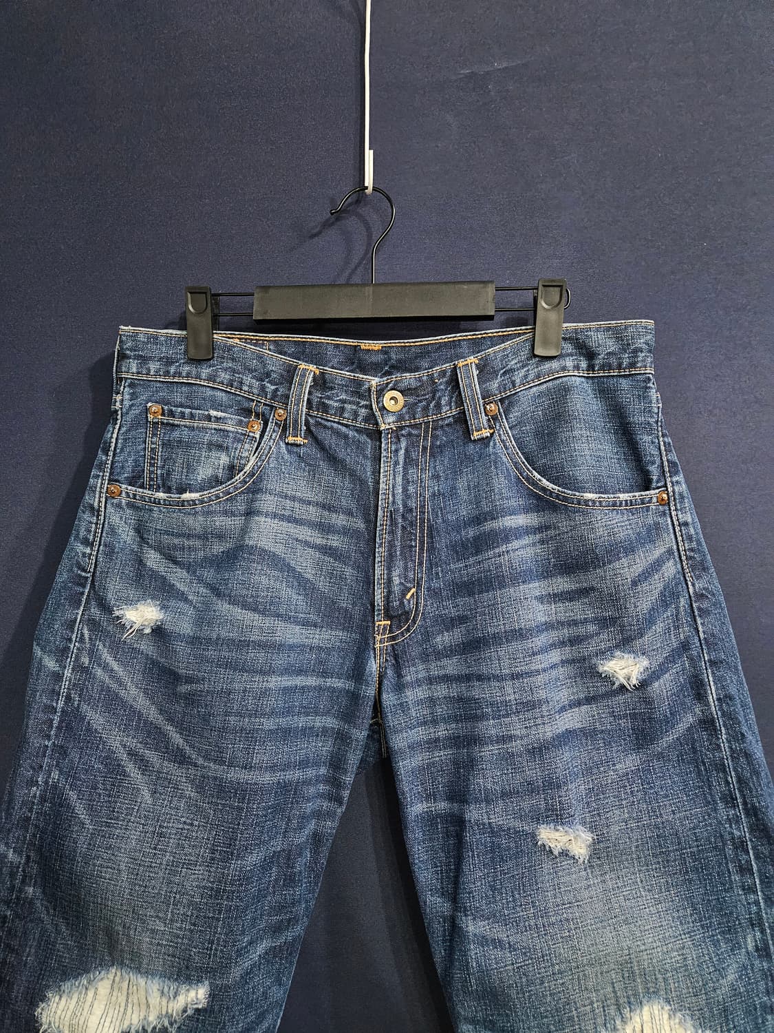 리바이스 503 블루 남성 허리 32 빈티지 데님 반바지  상품이미지6