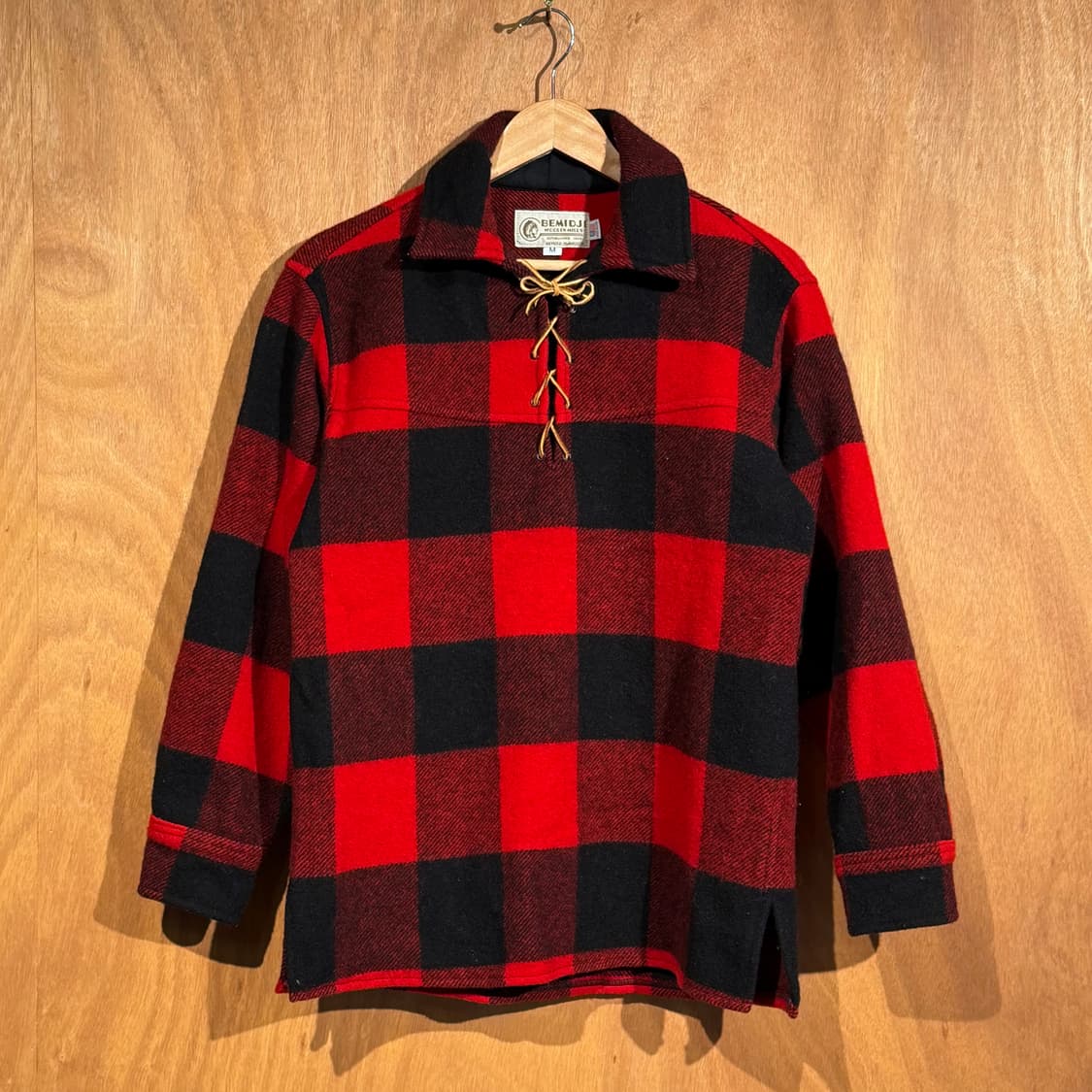 USA 베미지 울른밀스 울 매키노 풀오버 M 버팔로체크 상품이미지1