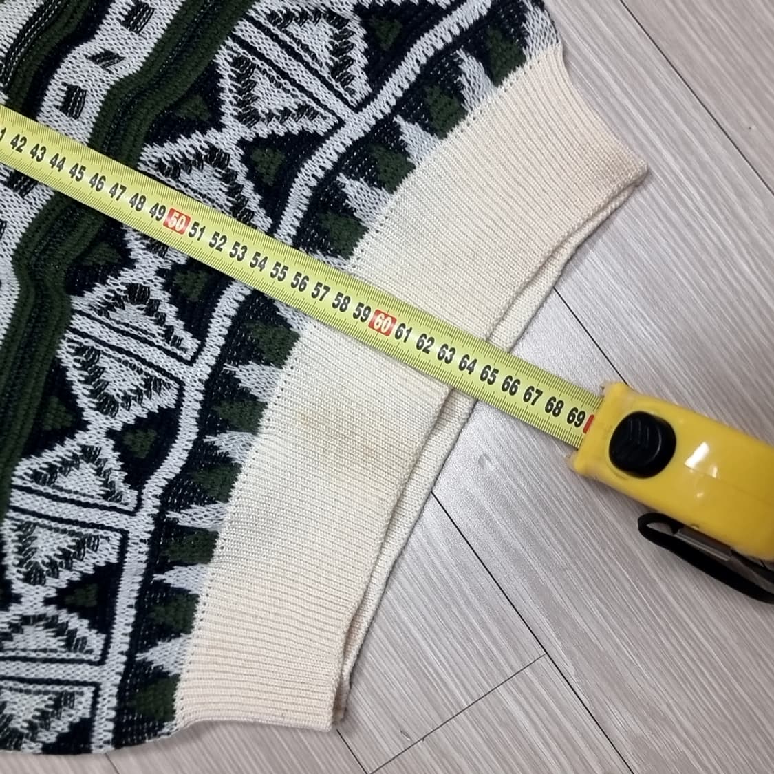 WIX CLUB 빈티지 패턴 니트 그린/아이보리(100,105) 상품이미지5