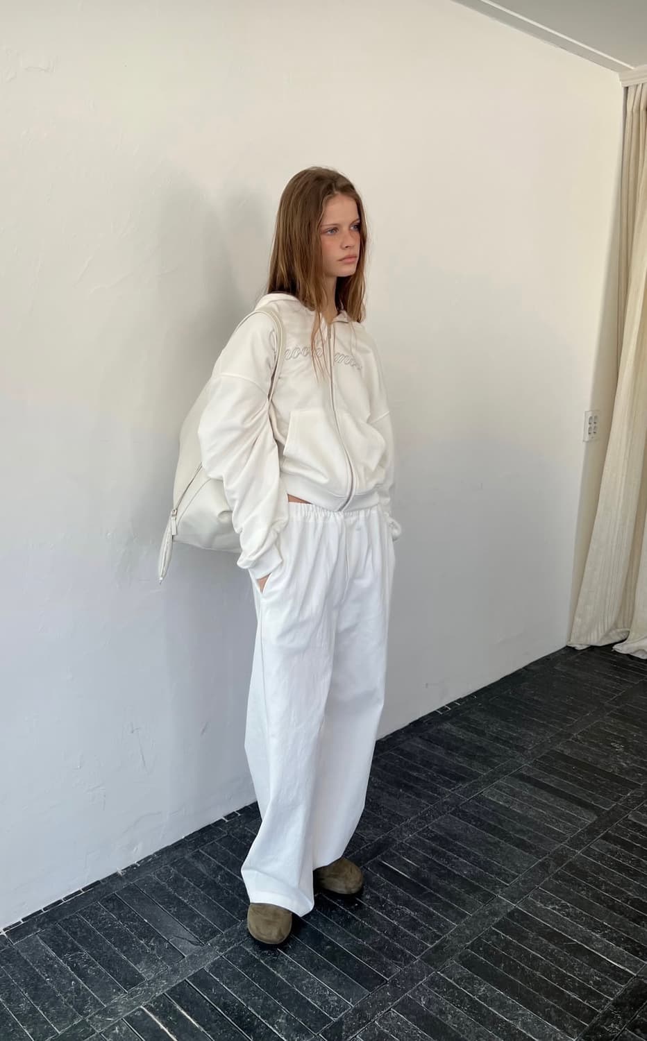 스무드무드 Drew Hooded Zip Up Ivory  상품이미지5