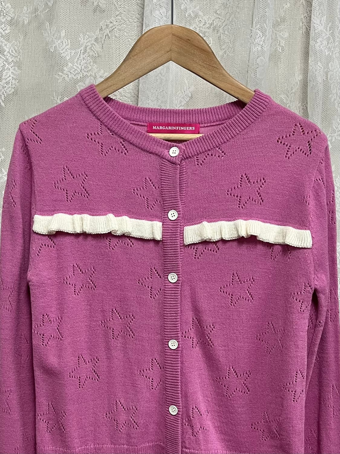 F) 마가린핑거스 스타 펀칭 니트 핑크 상품이미지3