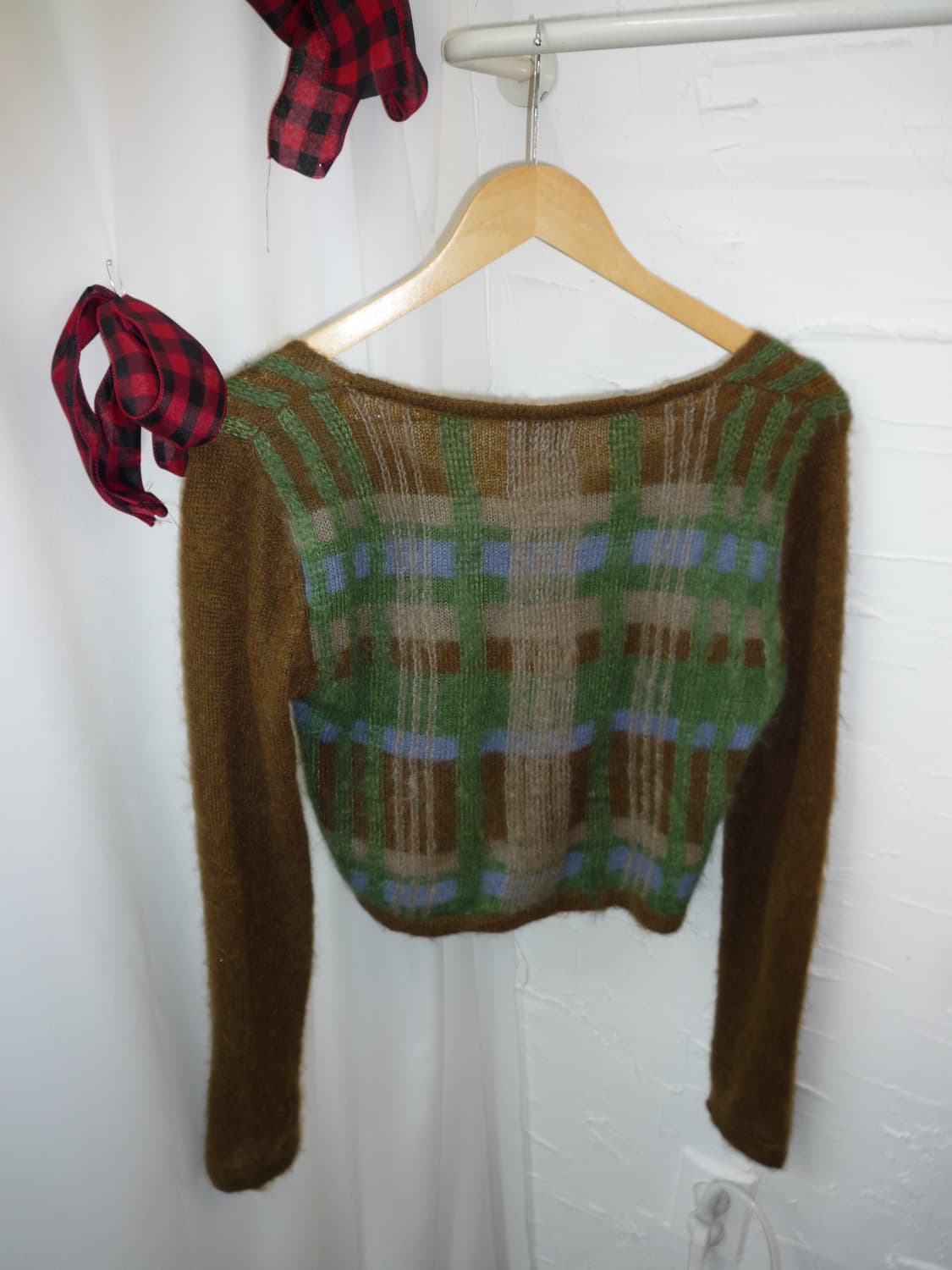 vintage green check knit 상품이미지6