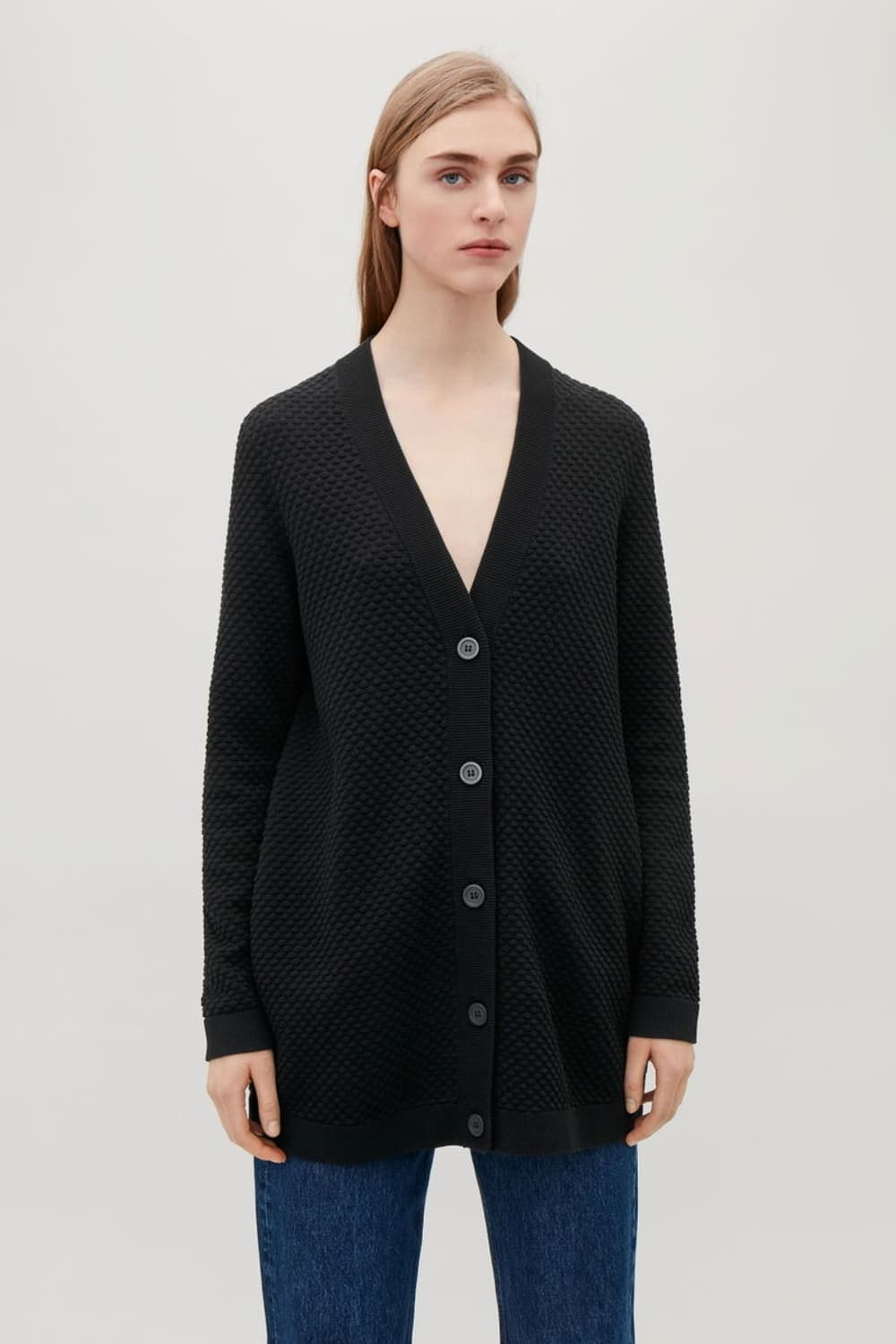 [COS] 텍스쳐 블랙 가디건 상품이미지1