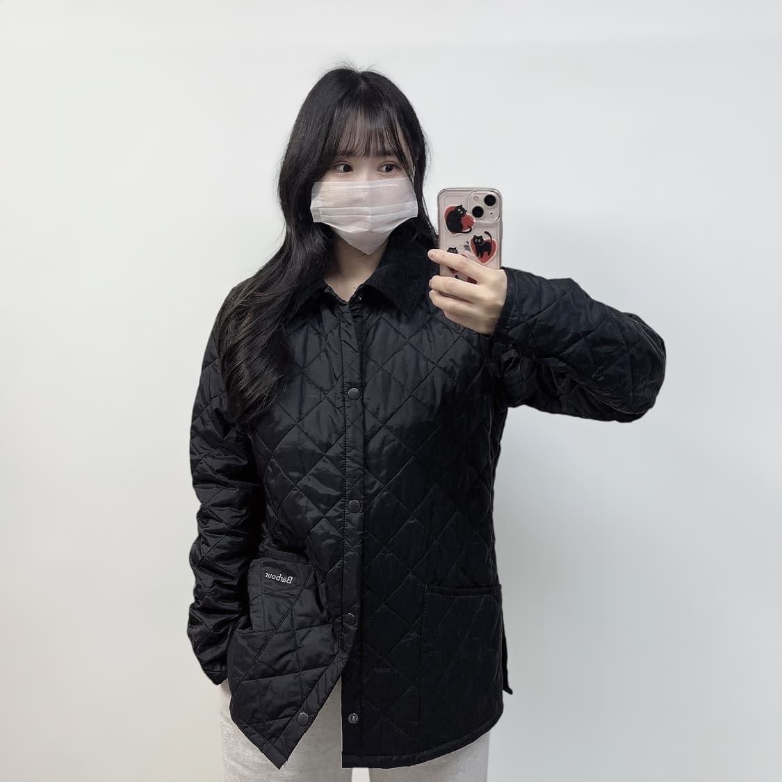 바버 Babour 퀄티드 자켓 블랙 상품이미지1