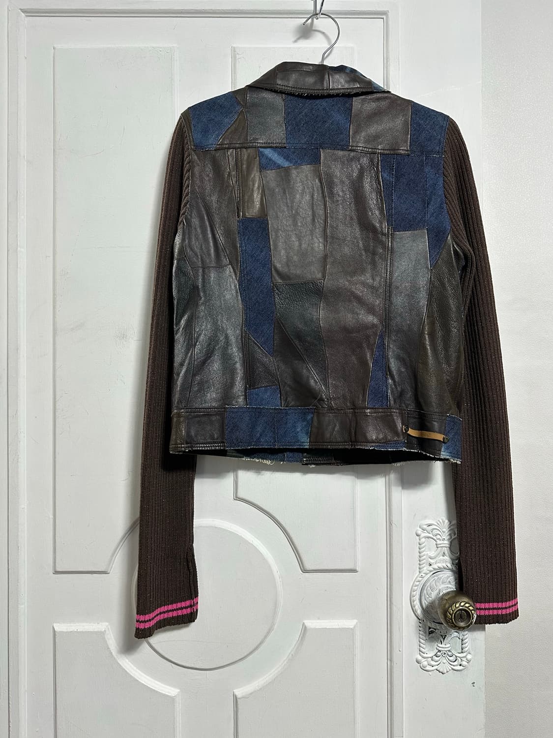 바닐라 비 레더 데님 패치워크 자켓 상품이미지2