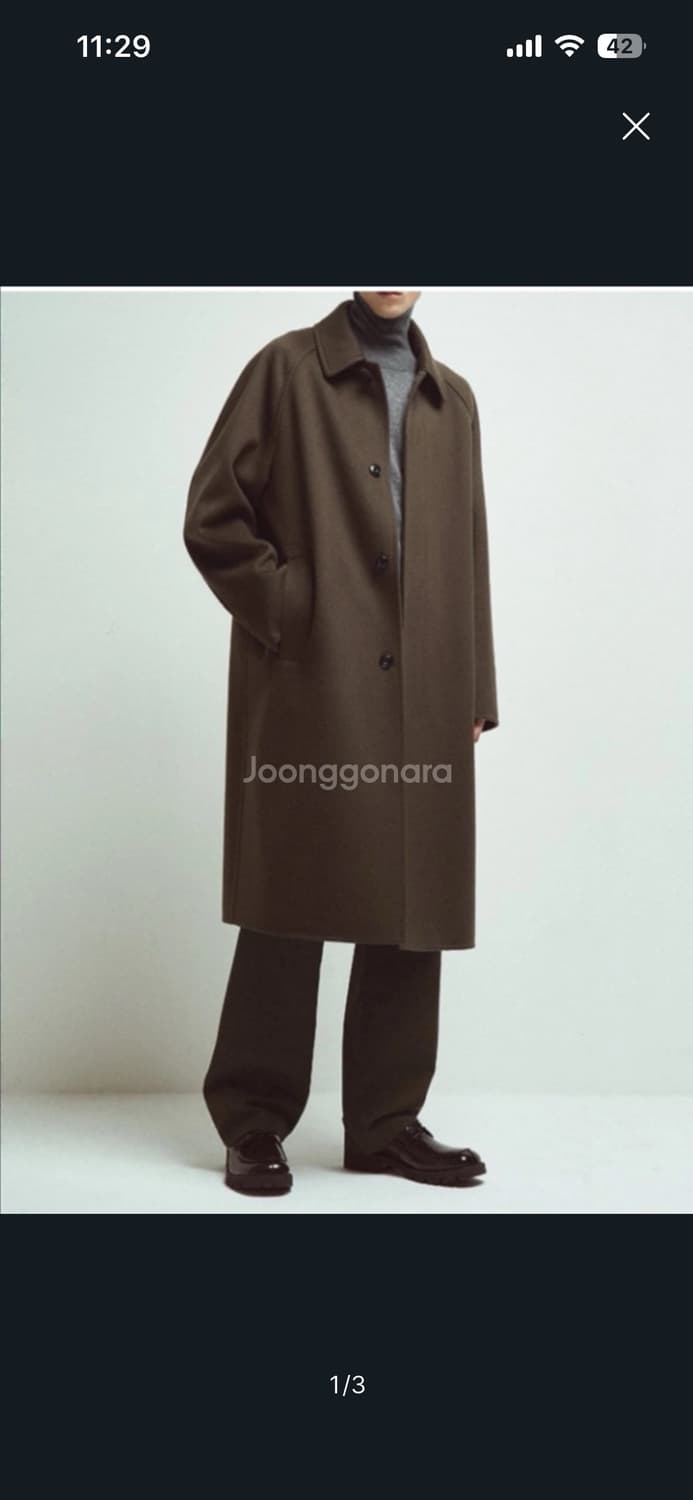 타임옴므 캐시미어 브라운 발마칸 코트 100 상품이미지1