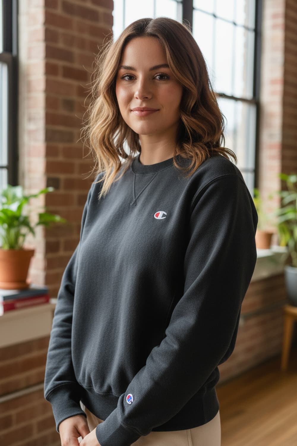 [S] 챔피온 헤비웨이트 리버스위브 맨투맨 블랙 스웻셔츠 상품이미지2