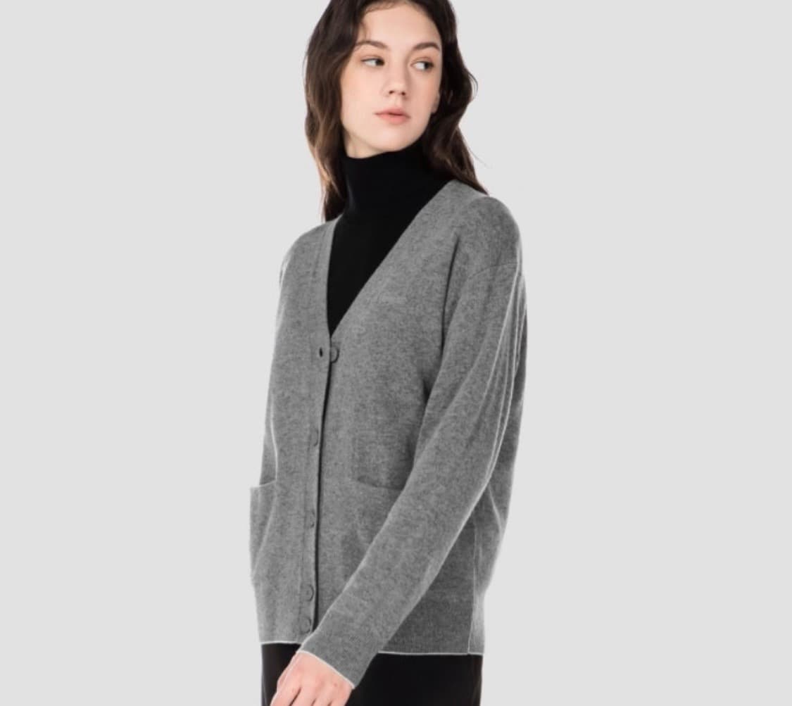 라코스테 브이넥 가디건 그레이 34 상품이미지3