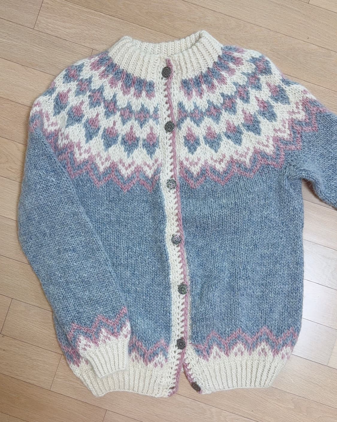 노르딕 패턴 울 가디건 상품이미지1