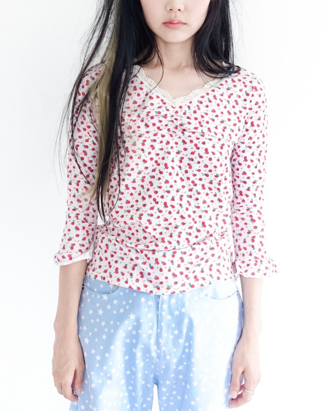 샵페어리 스트로베리 레이스 탑 상품이미지1