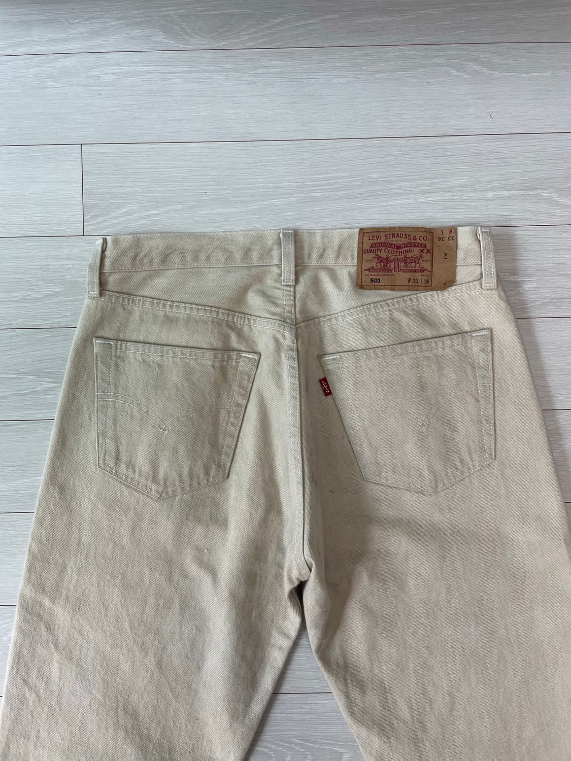 Levi’s 501 베이지 코튼 팬츠 (유럽판) 상품이미지4