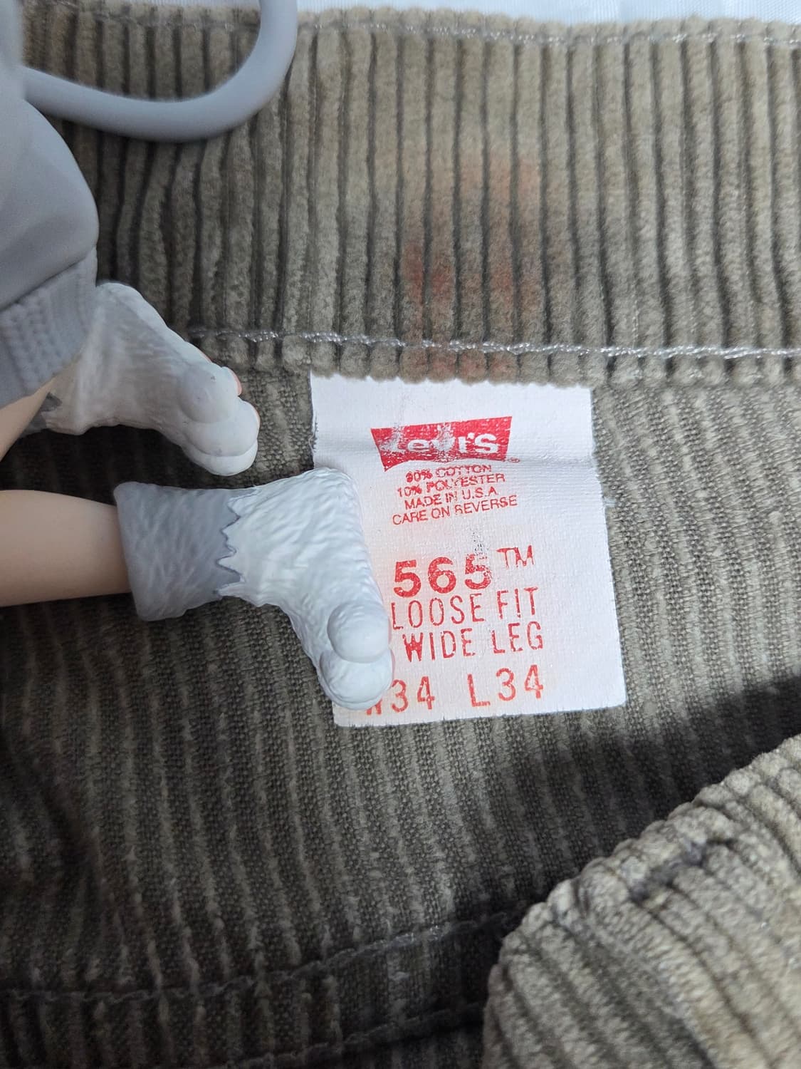 90s levis 565 wide leg corduroy 상품이미지4