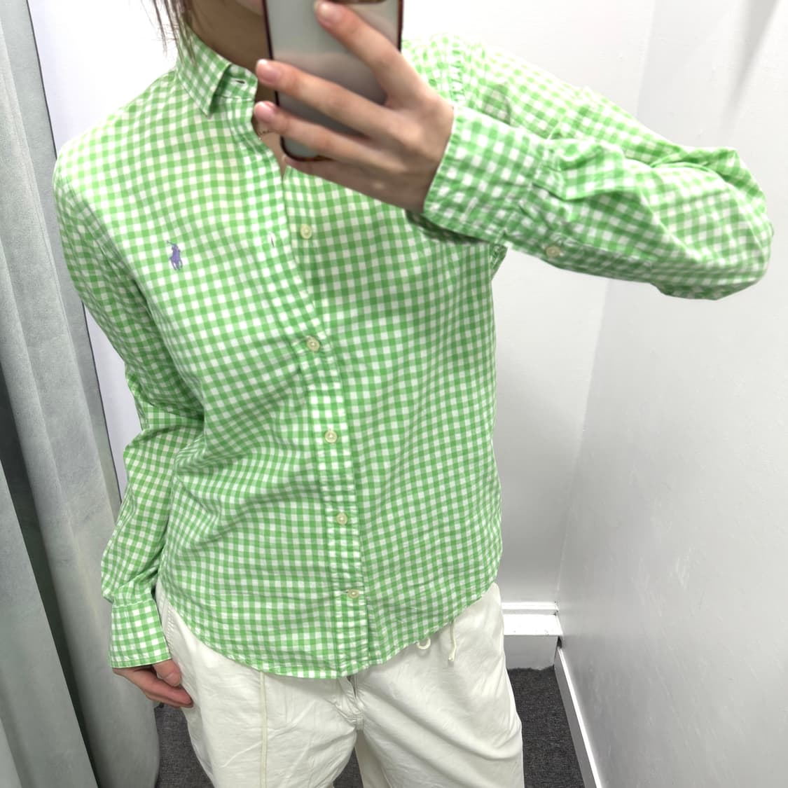 폴로 그린 체크 셔츠 상품이미지2