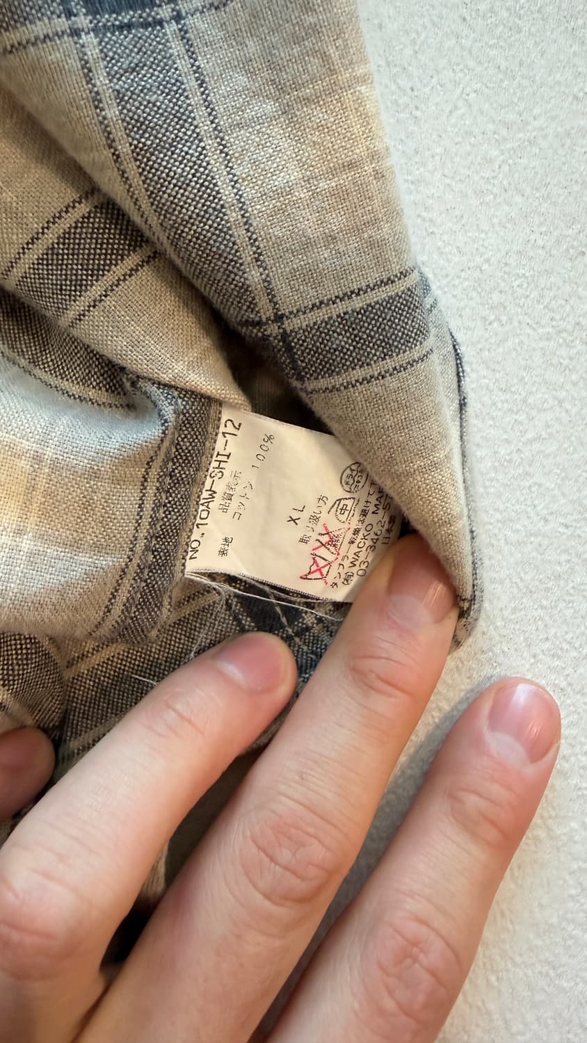 와코마리아 Wacko Maria 체인스티치 로고 체크셔츠 XL 상품이미지5