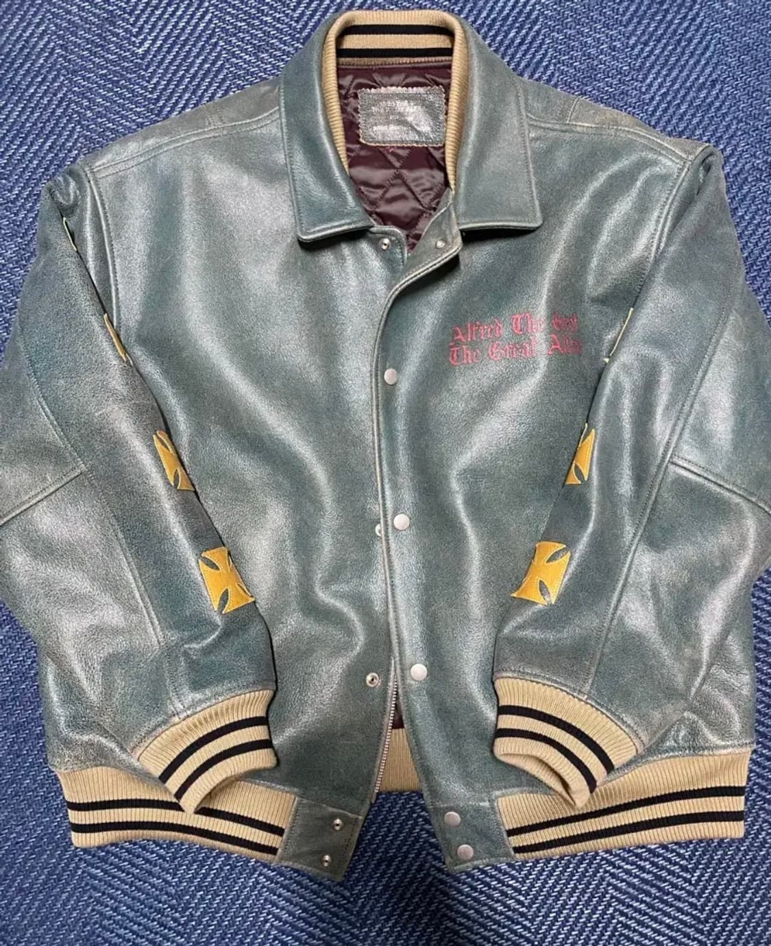 헤리티지플로스 알프레드 타이거 레더 바시티 그린 L 상품이미지1