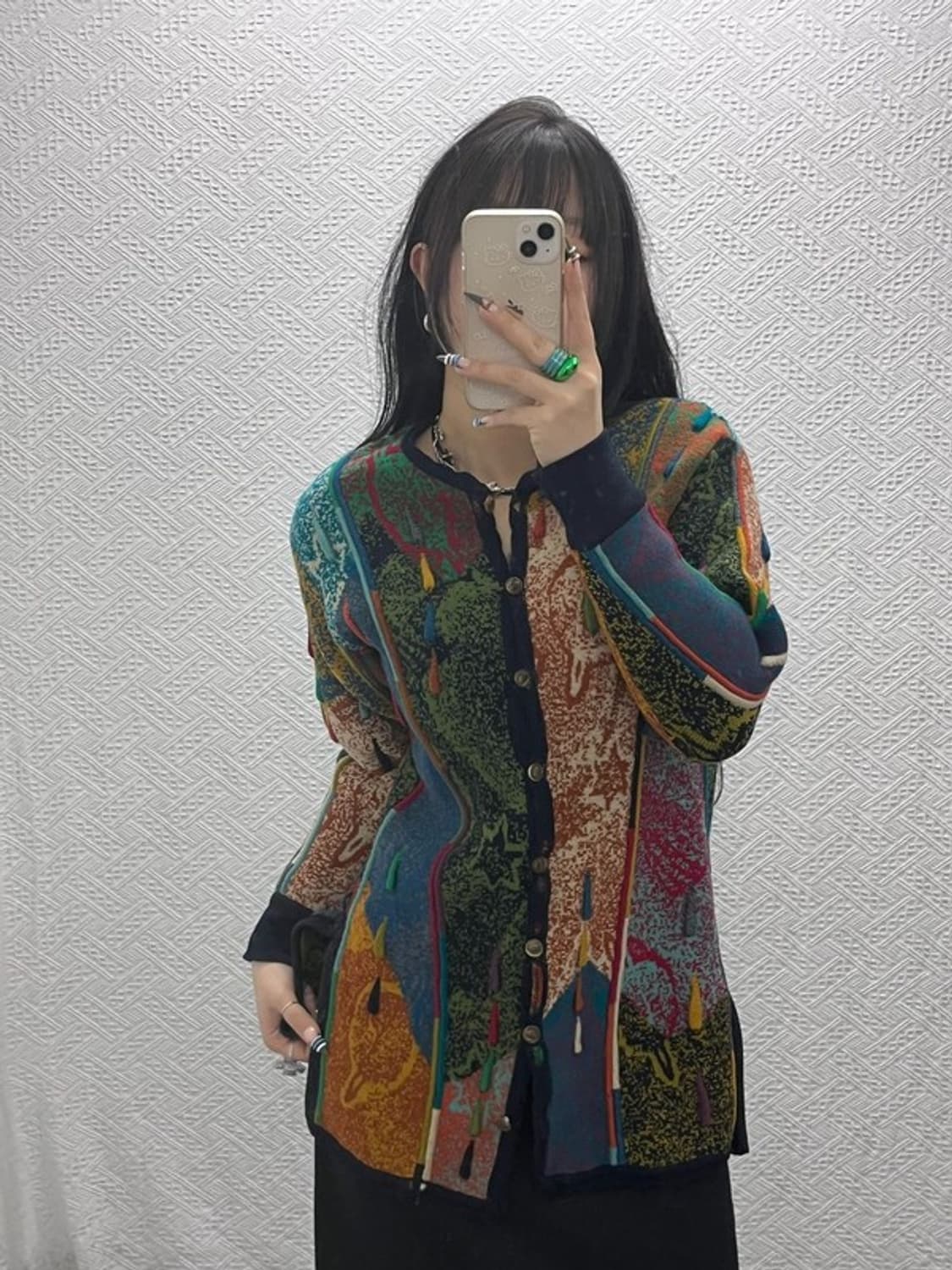 게오쿠 키치 유니크 보헤미안 히피 메리노울 가디건 M C07933 상품이미지2