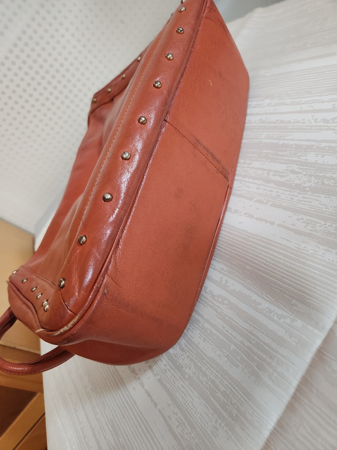 빈티지 소가죽 숄더백 브라운 여성 가방 상품이미지7