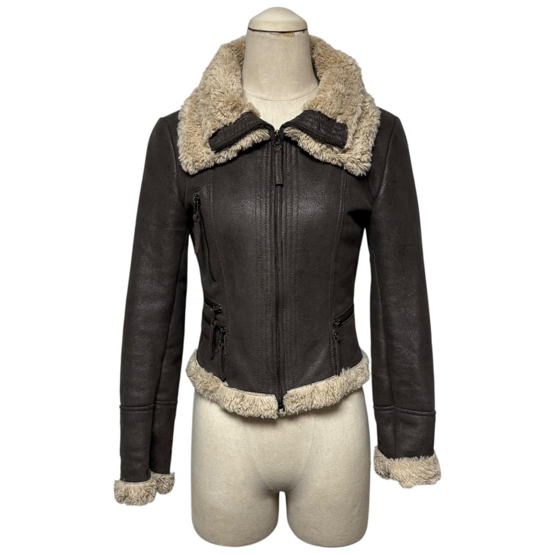 3733 브라운 퍼안감 무스탕 자켓 상품이미지1