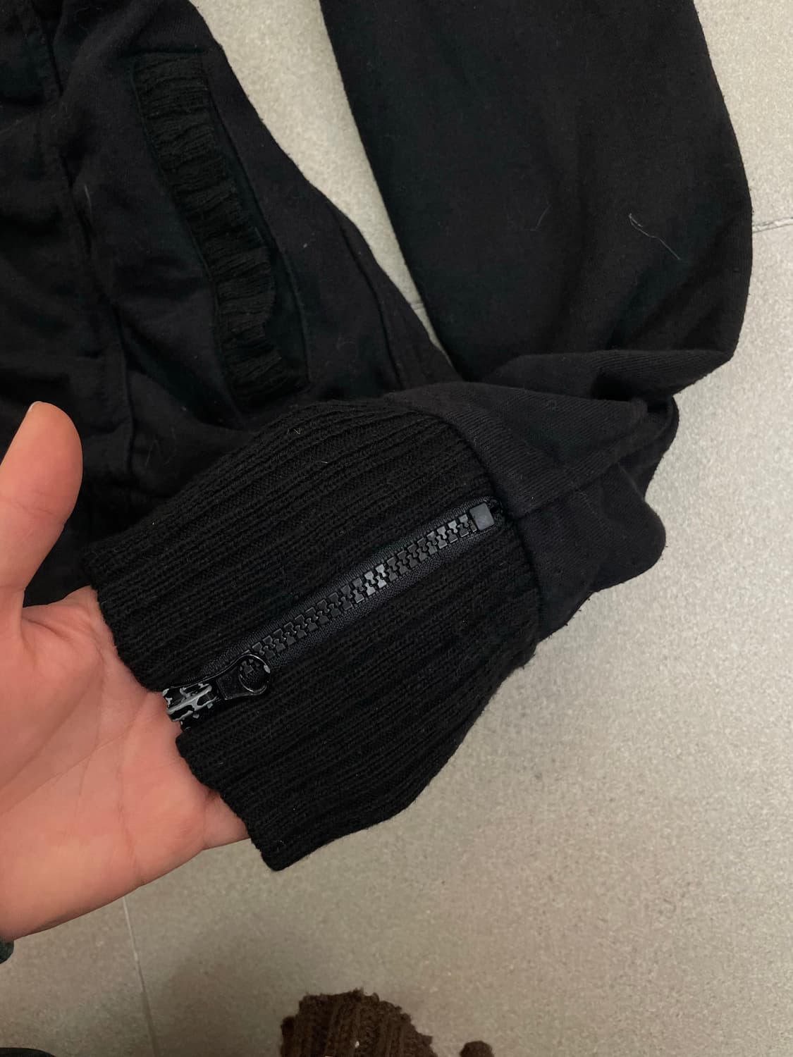 y2k 셔링 블랙 집업 상품이미지6