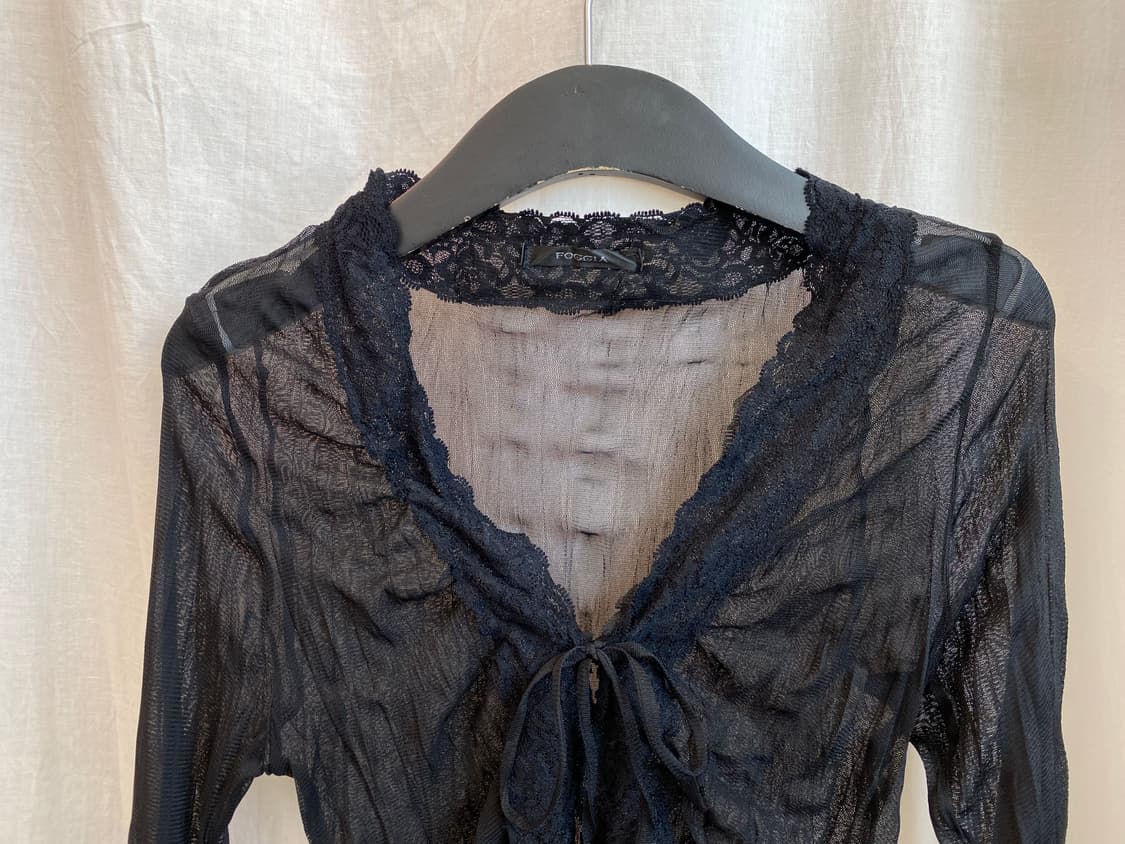 블랙 시스루 가디건(XS) 상품이미지4