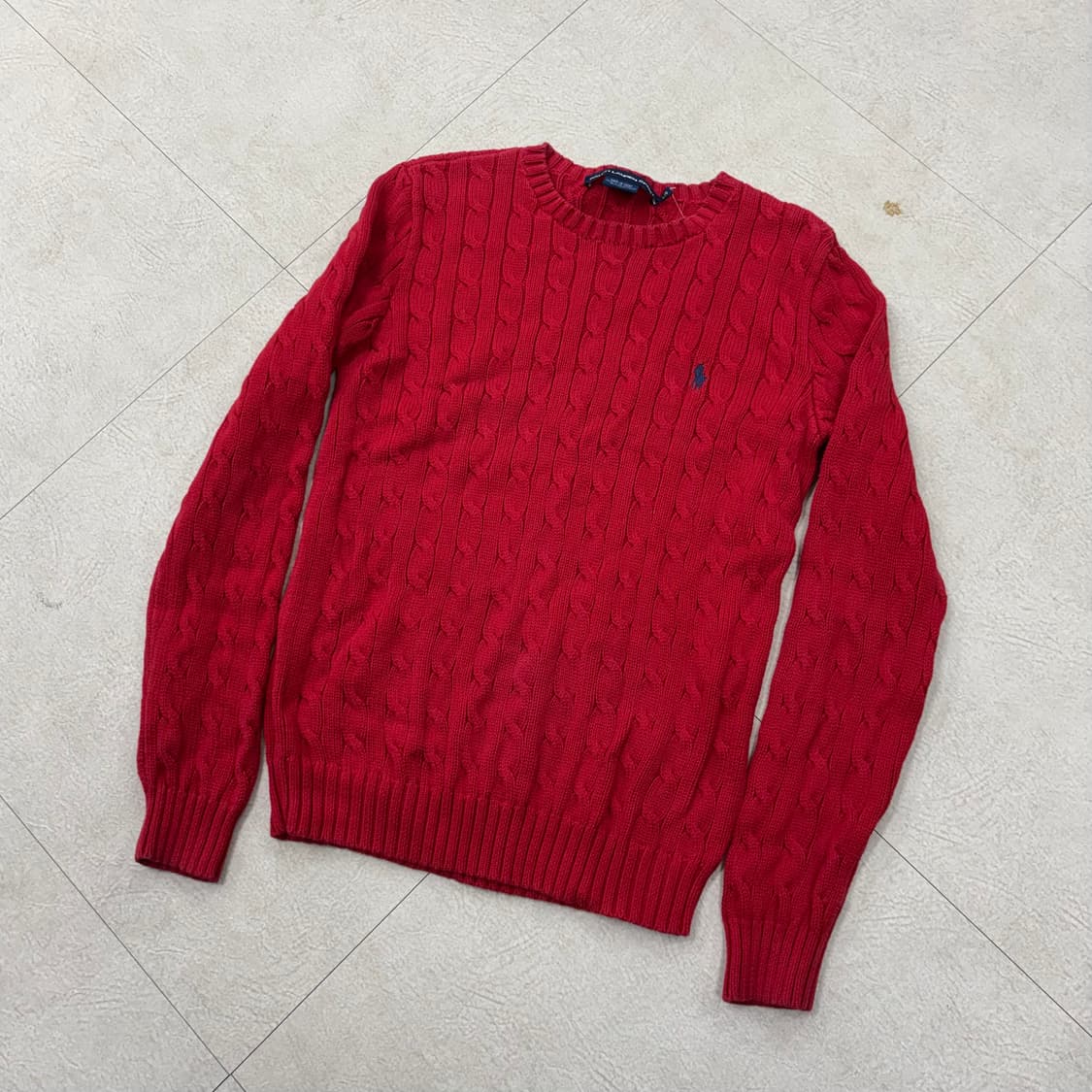 폴로 랄프로렌 포니 케이블 레드 니트 상품이미지1