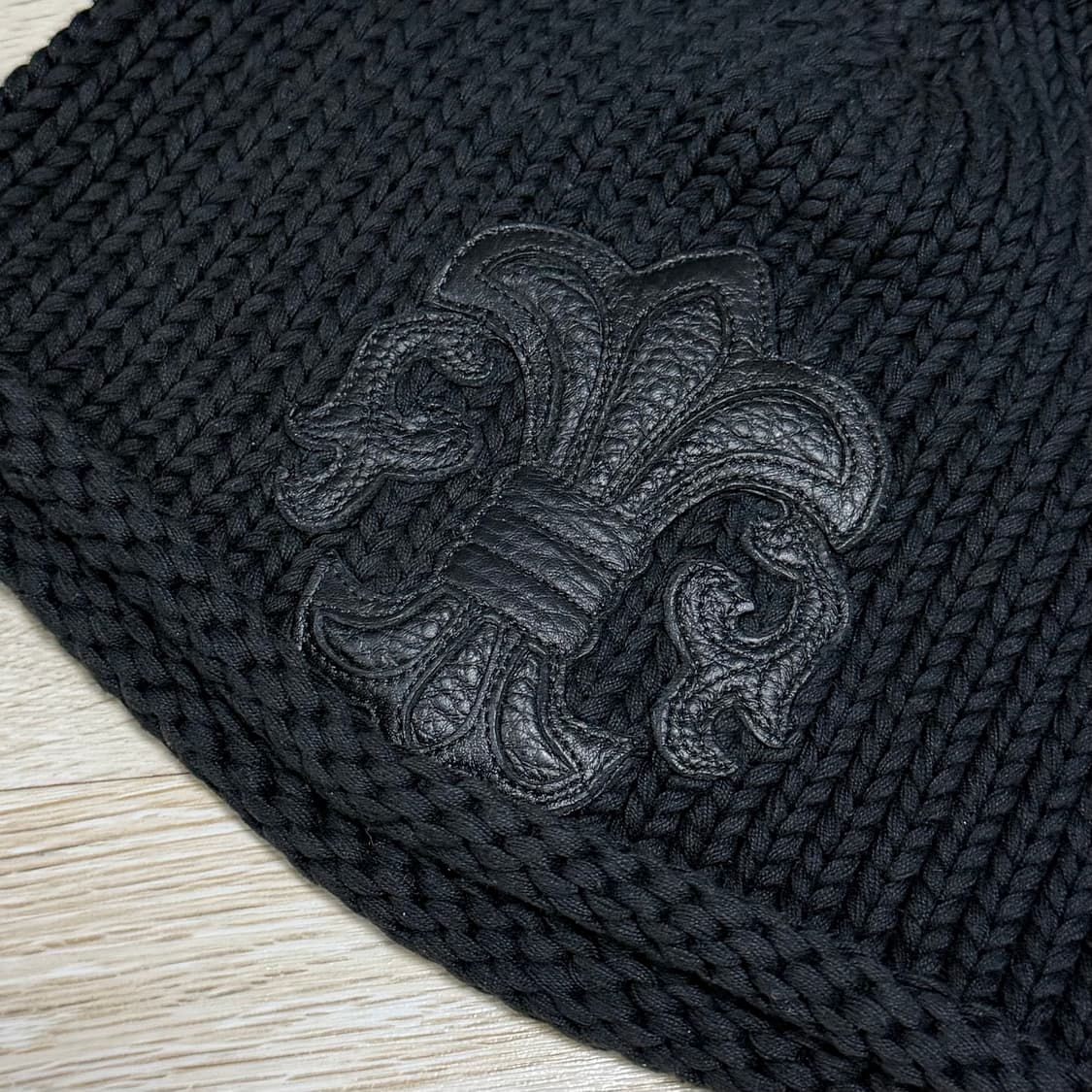 [S+급/OS] 크롬하츠 플레어 레더패치 캐시미어 비니 상품이미지2