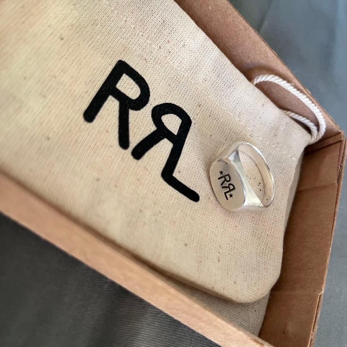 (m) 더블알엘 rrl 실버 스털링 로고 반지 상품이미지1