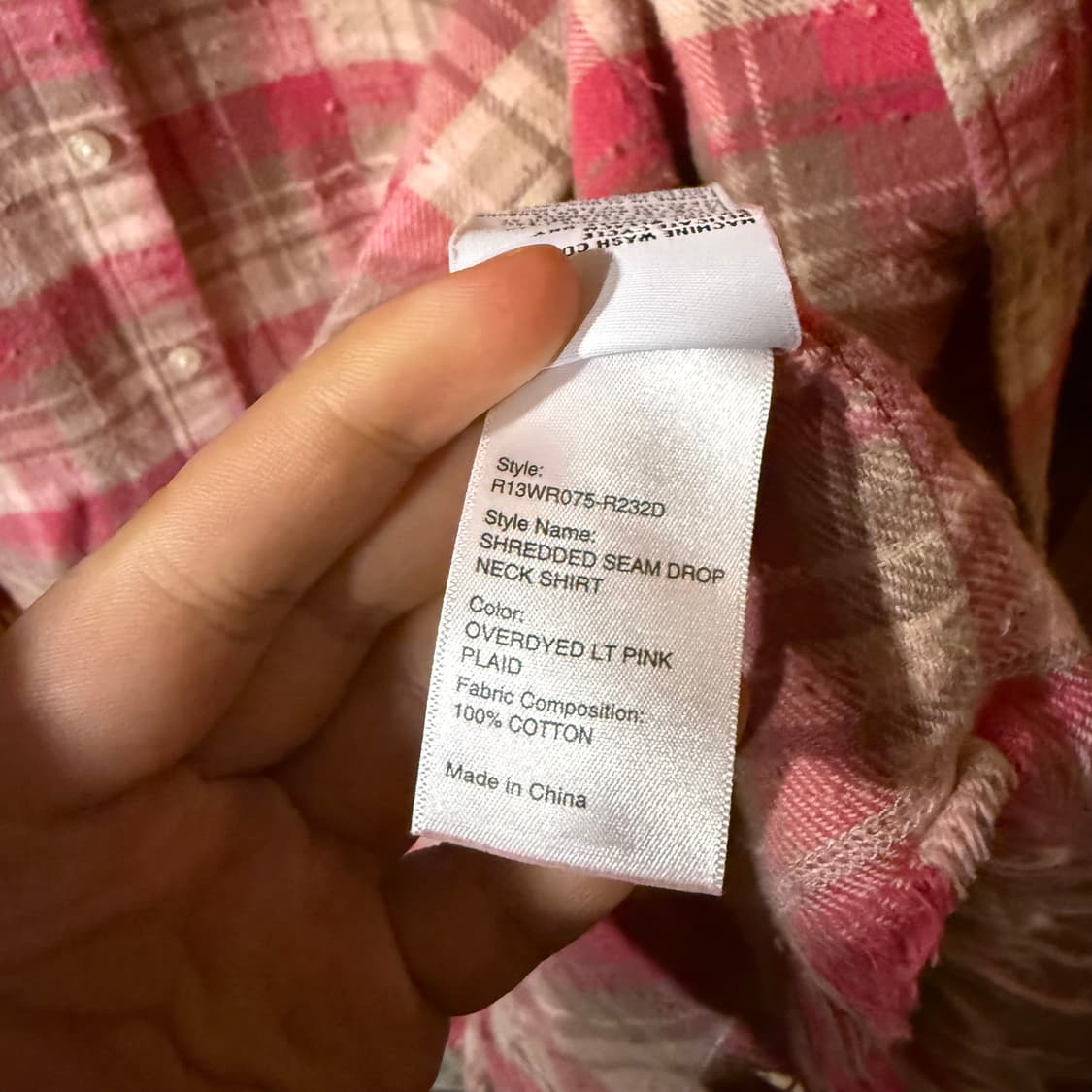 R13(알써틴,알썰틴) 버튼업 체크 셔츠 자켓 판매 합니다. 상품이미지9