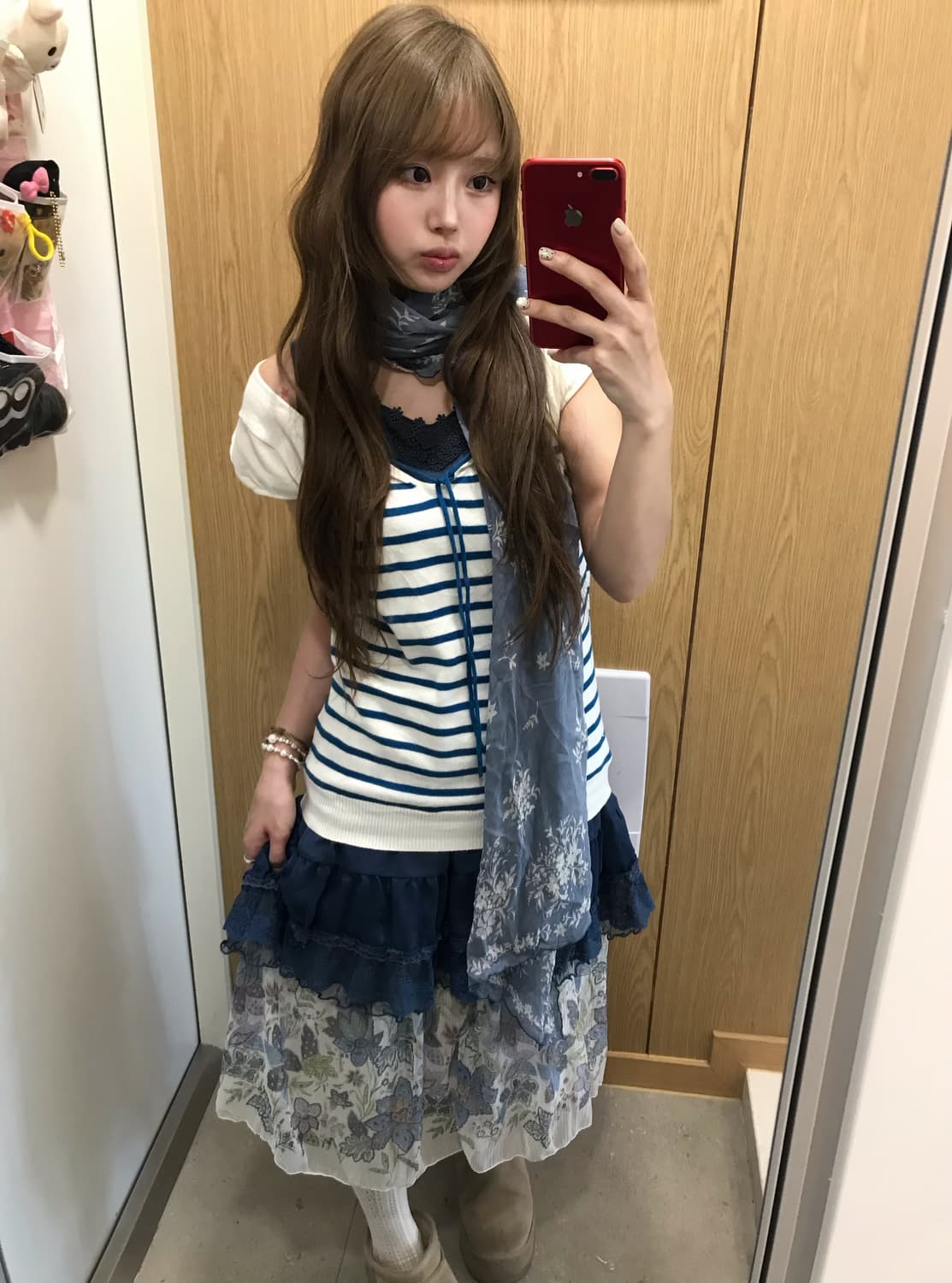 엑시즈팜 레이스 블루 페어리 플라워 하구미 모리걸 코디세트 상품이미지2