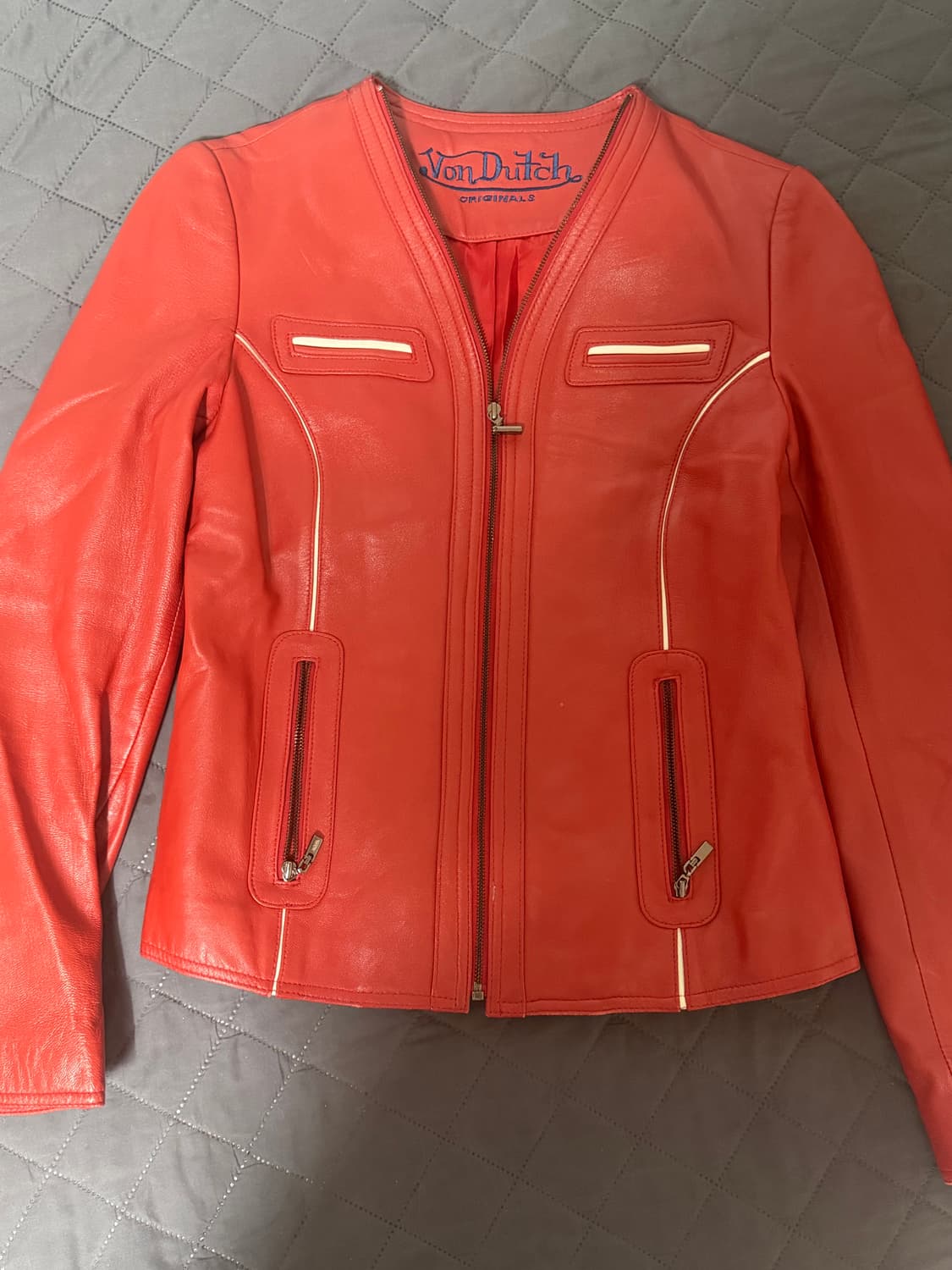 Von Dutch 레더 집업 가죽자켓 양가죽자켓 상품이미지1