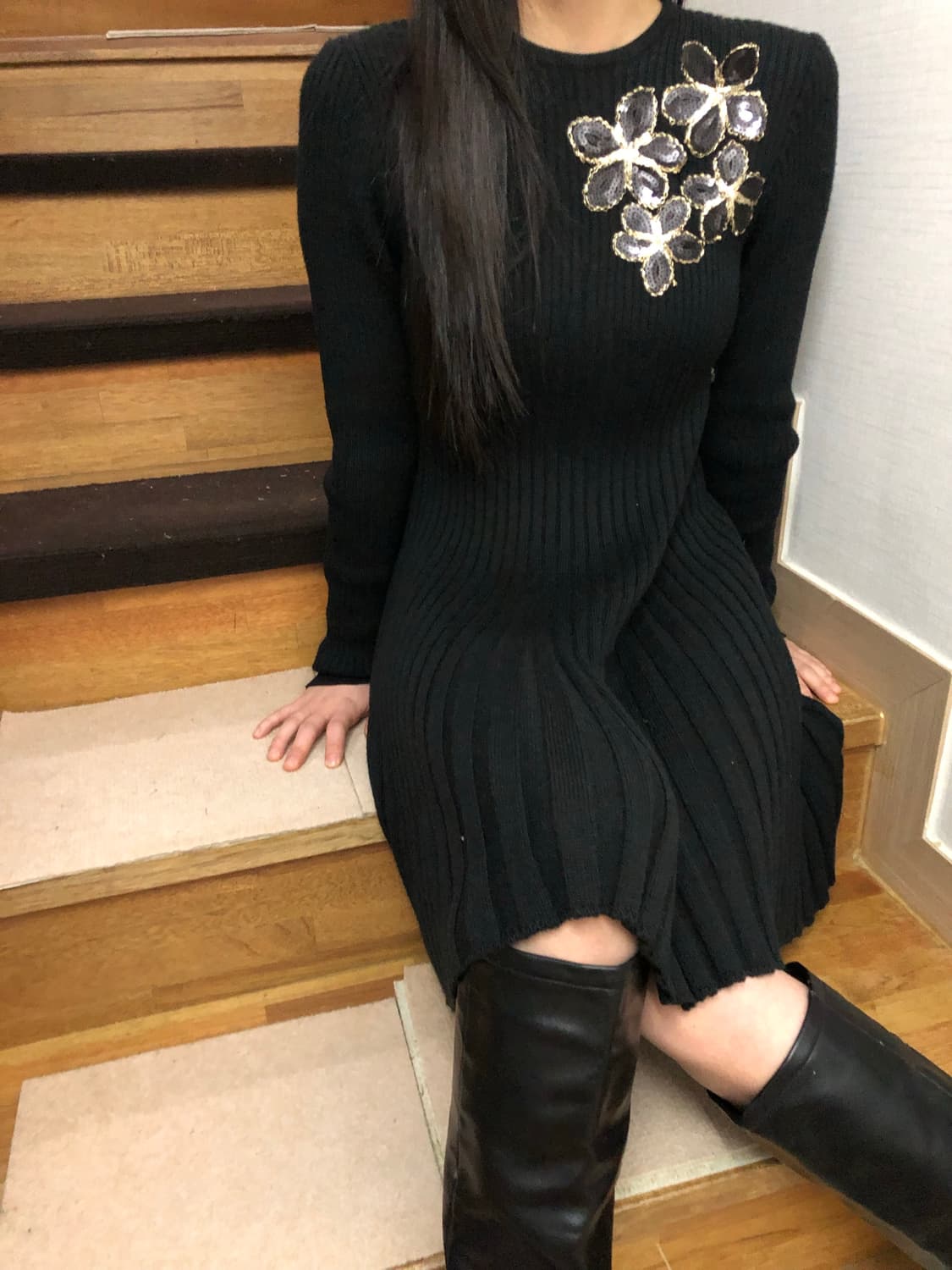 빈티지 게스 블랙 오리엔탈 원피스 상품이미지3