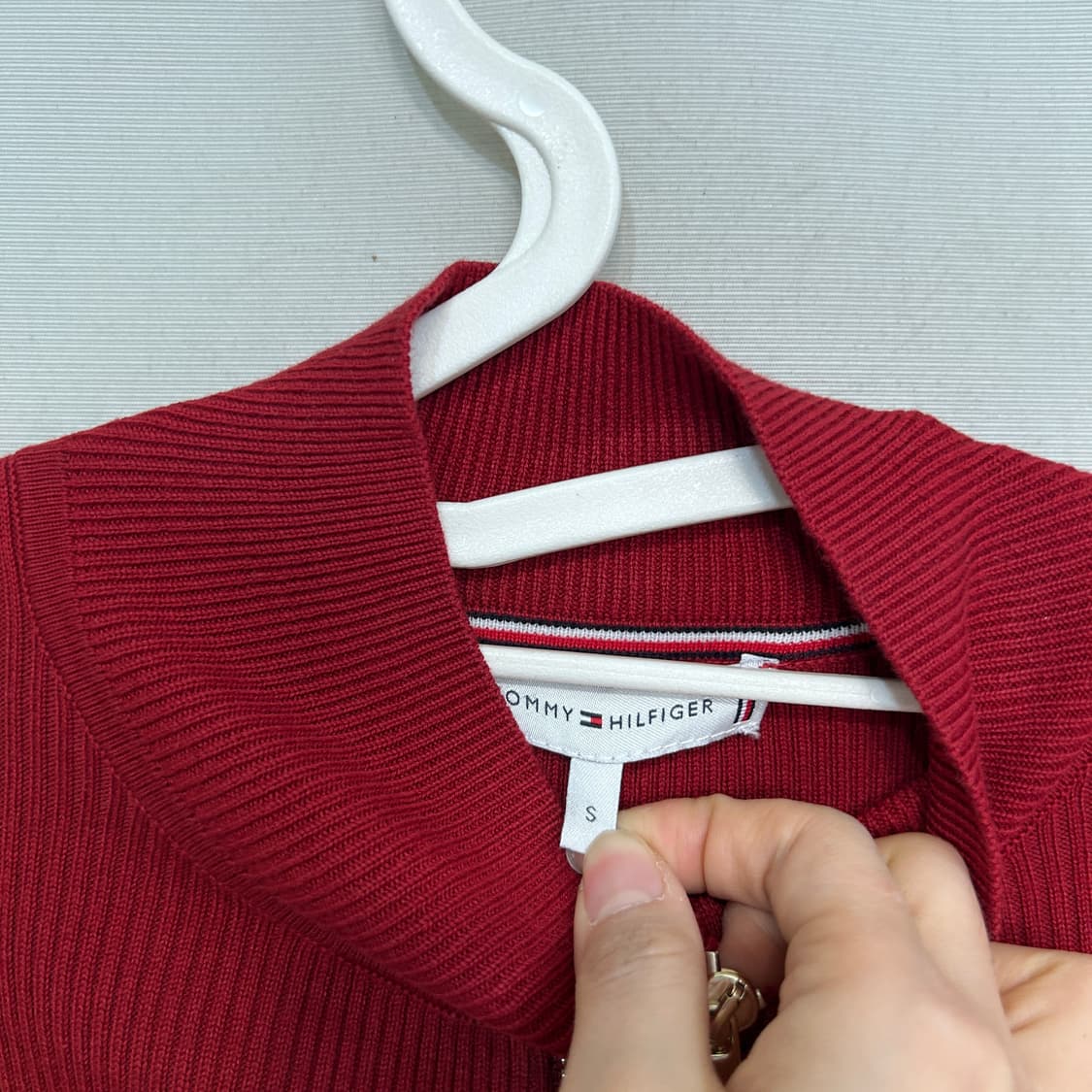 타미힐피거 여성 골지 니트 집업 S 상품이미지2