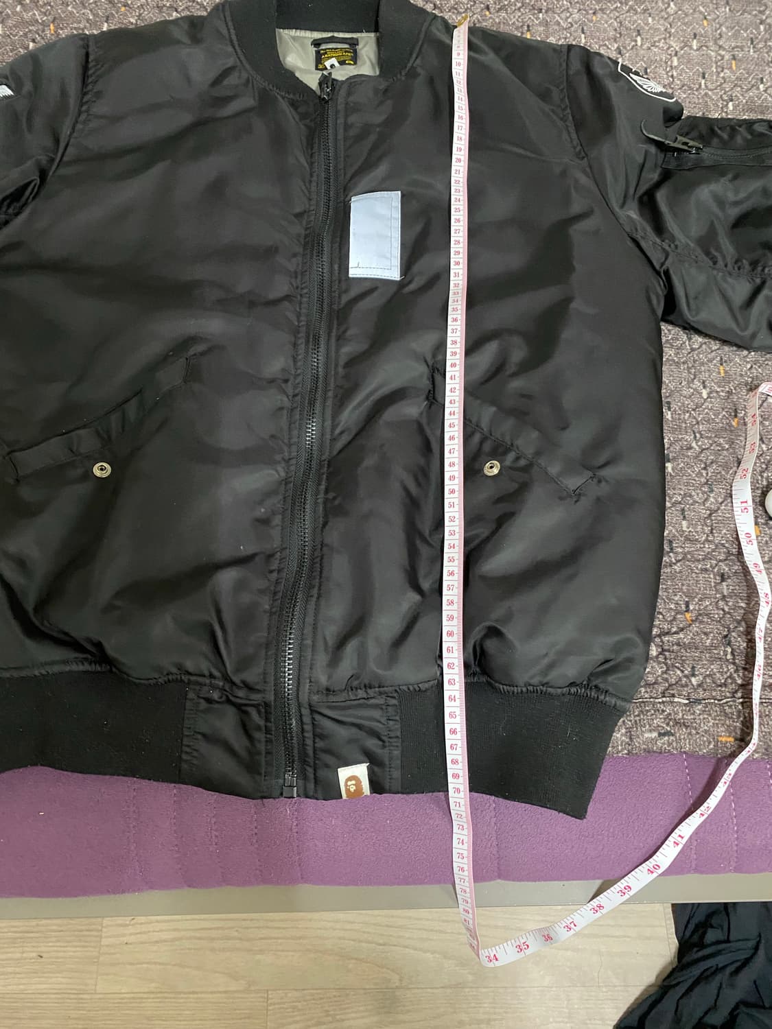 베이프 BAPE 샤크 항공 자켓 블랙 XL 상품이미지5