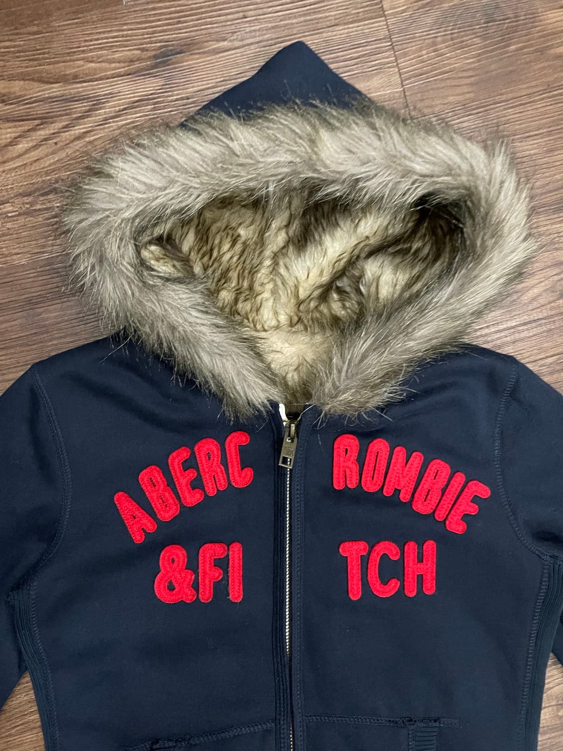 아베크롬비 울프죠 후드집업 퍼자켓 네이비 상품이미지1