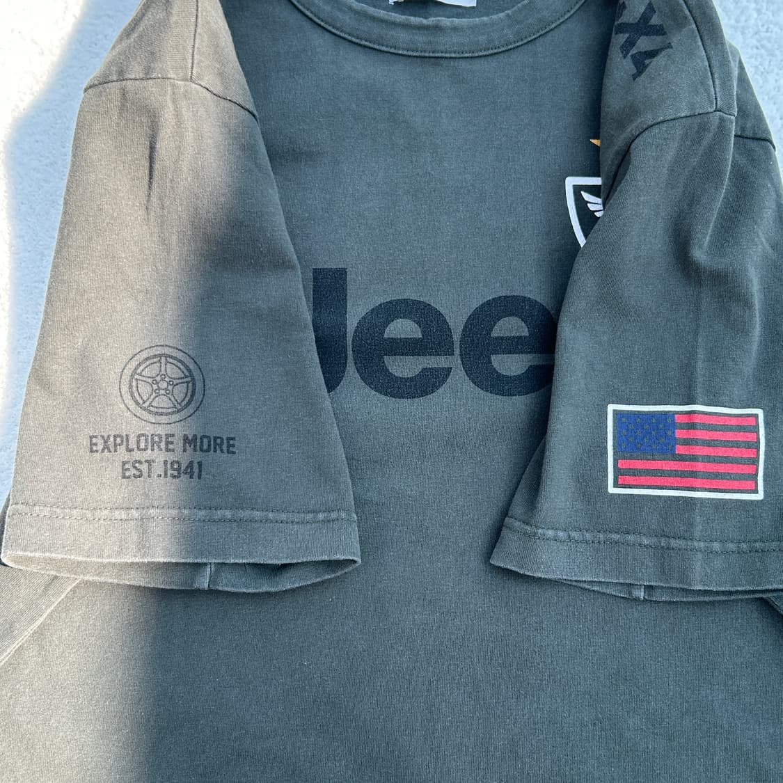 Jeep 카키 프린팅 미드웨이트 반팔 티셔츠 상품이미지6