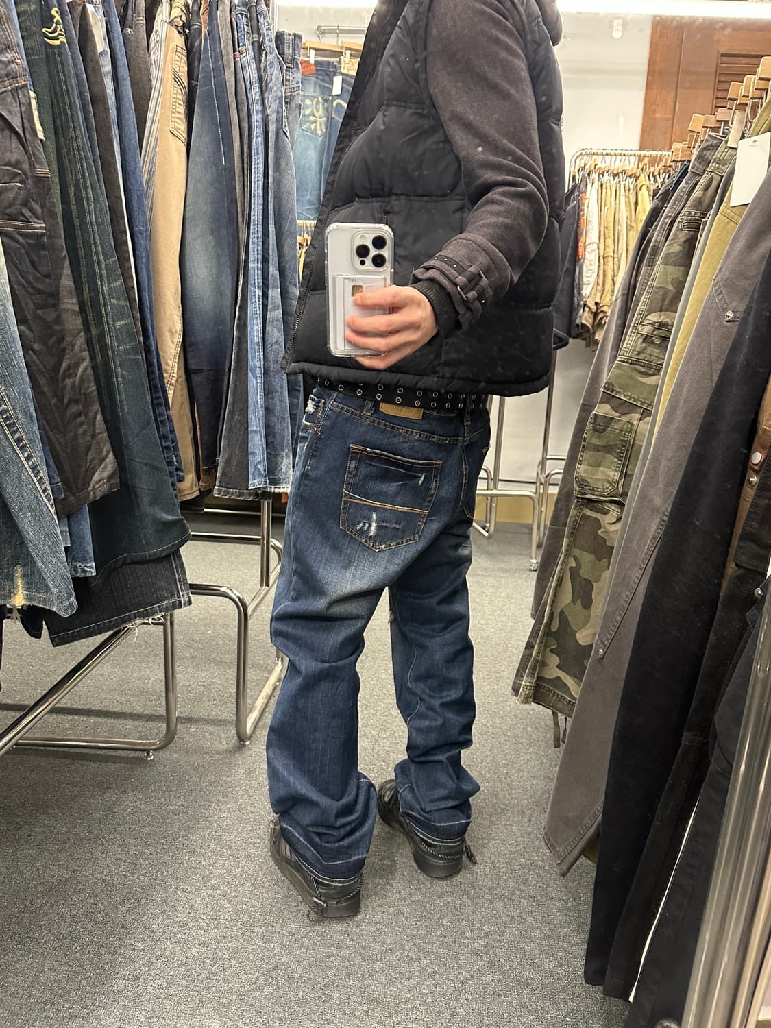 36) 아베크롬비 y2k 진청 와이드 데님팬츠 상품이미지1