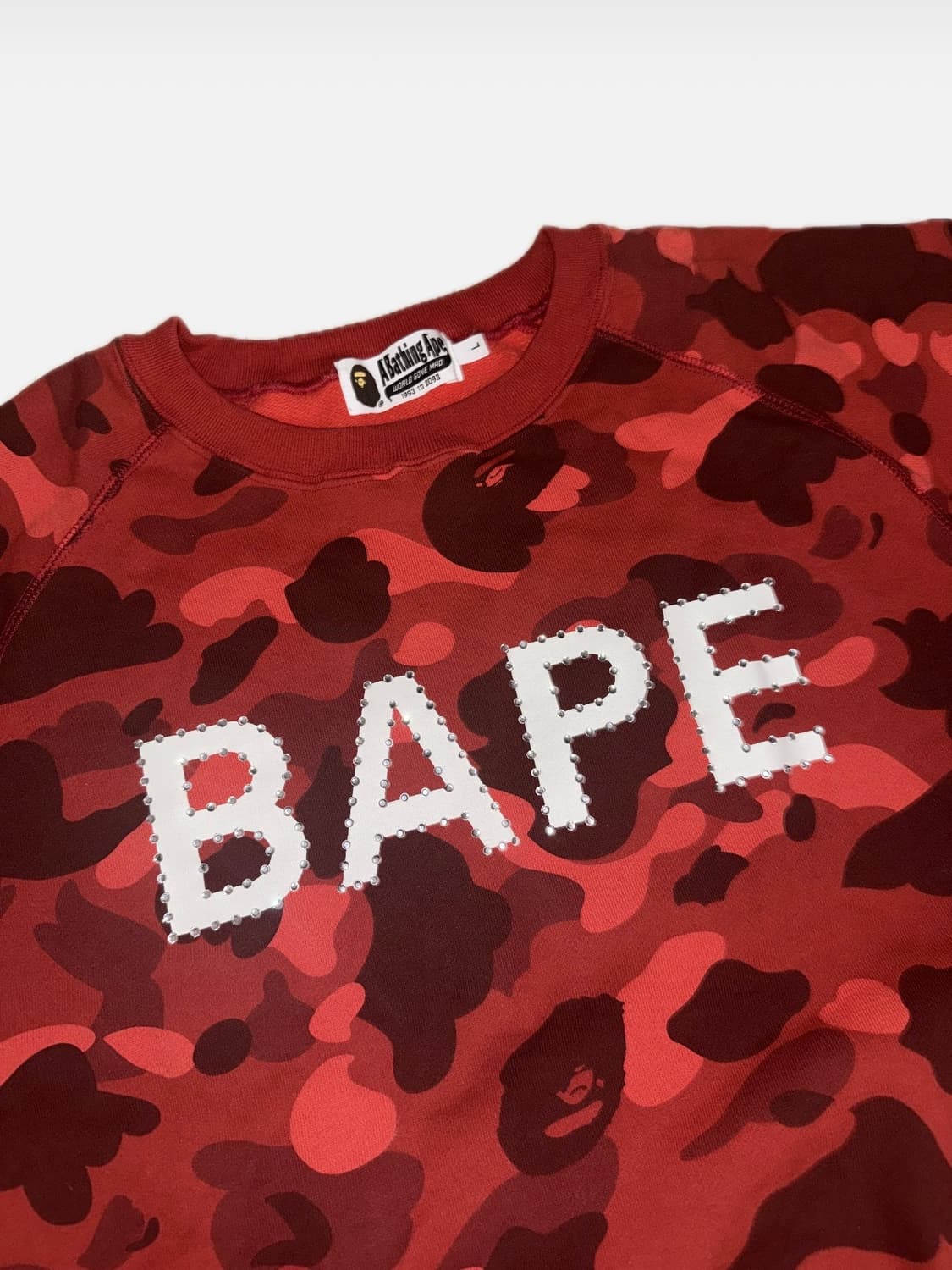 베이프 홍계 큐빅 스웻셔츠 L 상품이미지3