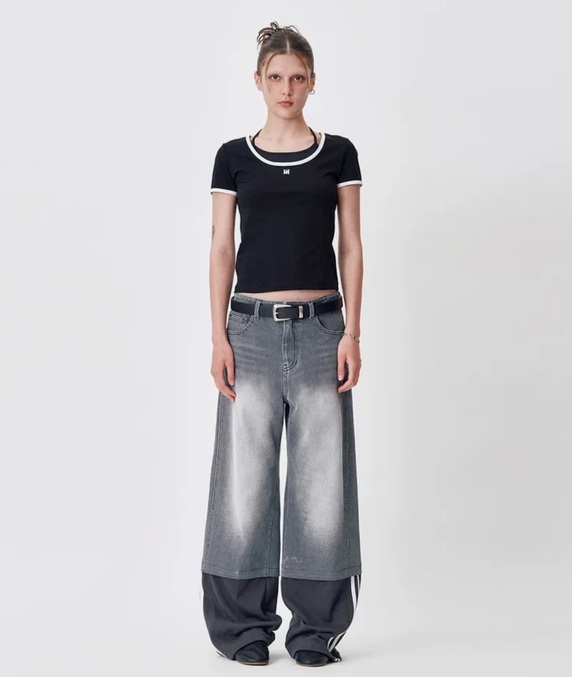 MEA 메아 layered denim pant [black] 상품이미지3