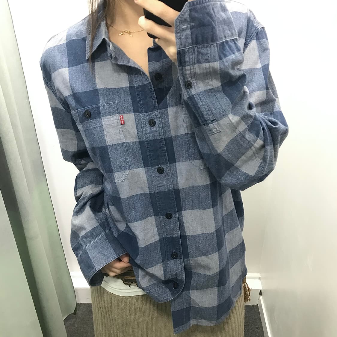 리바이스 블루 체크셔츠 상품이미지1